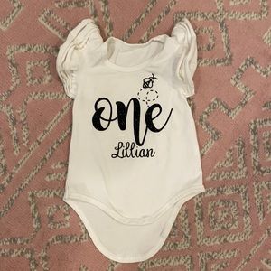 1st birthday outfit- customized “Lillian” name
